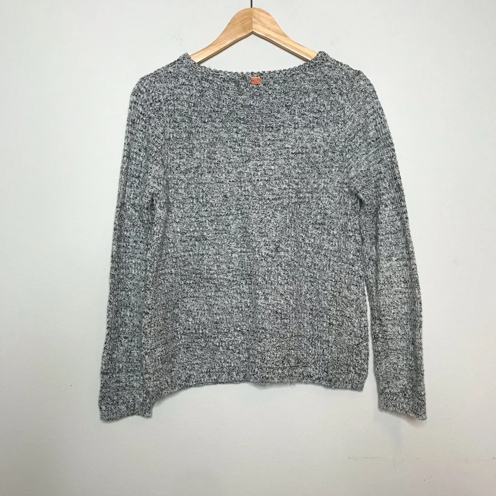 For Love and Lemons Knitz Waffle Knit Grey Crewneck Sweater Size XS